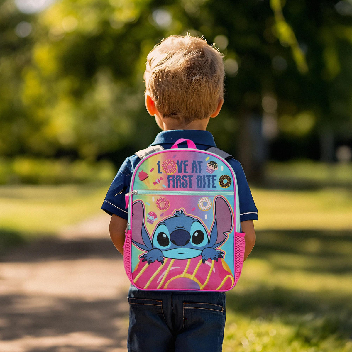 Disney Stitch Love At First Bite 16 Inch Backpack
