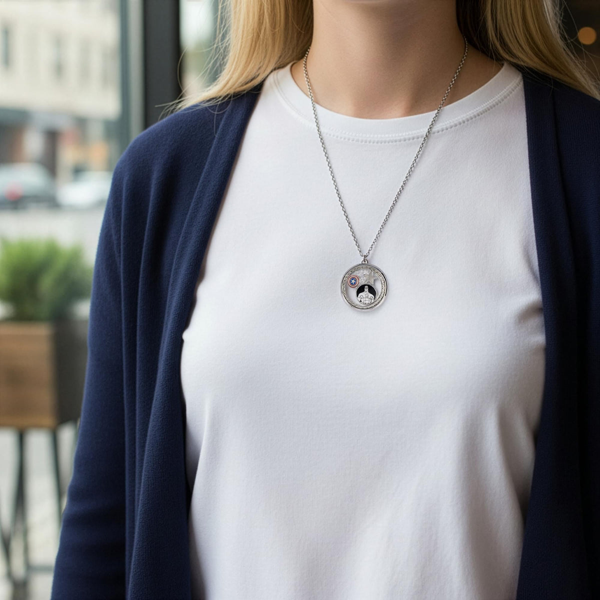 Captain America Charm Shaker Necklace