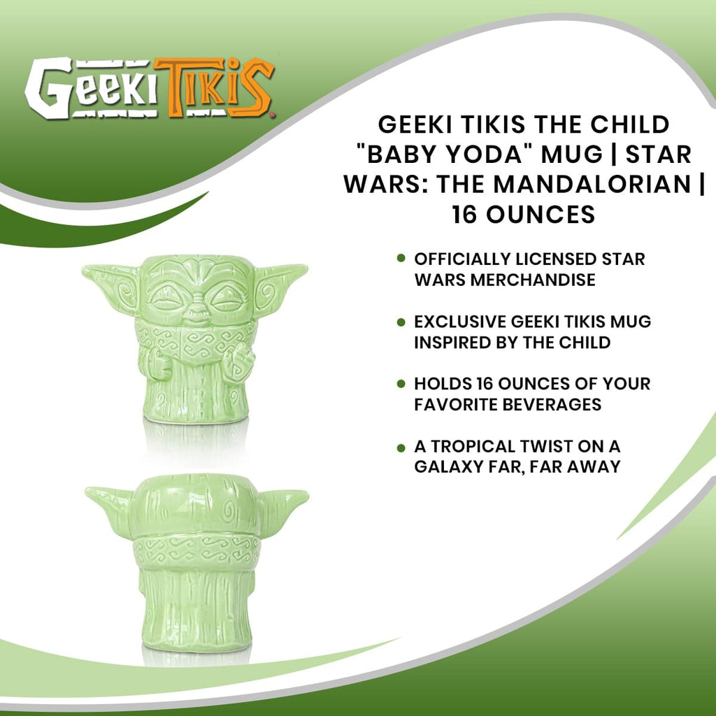 Geeki Tikis The Child "Baby Yoda" Force Pose Mug | Star Wars: The Mandalorian | 16 Ounces