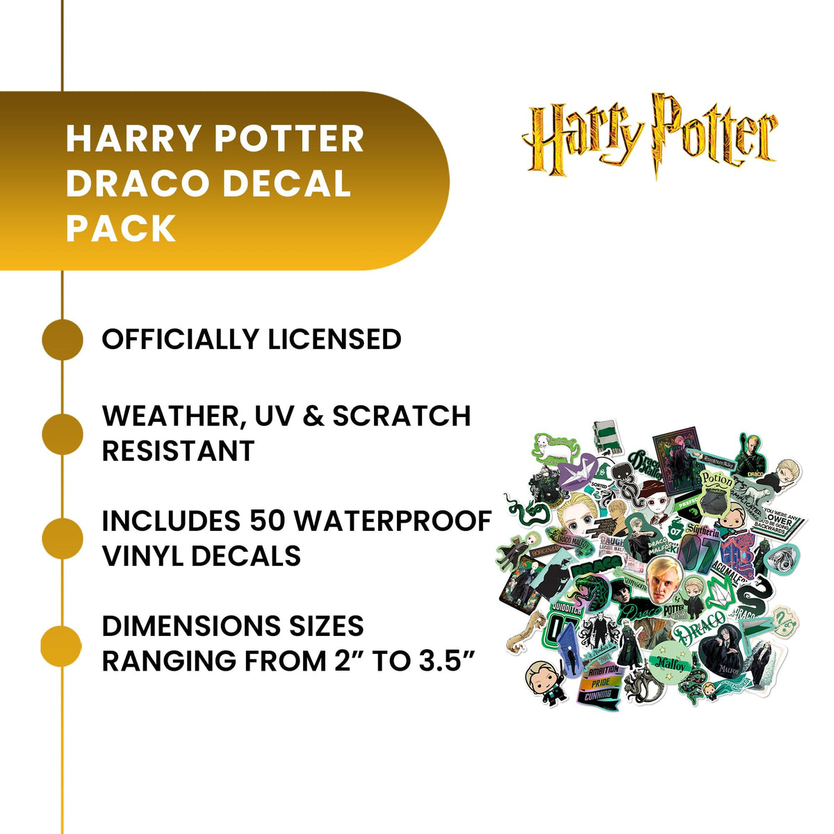 Harry Potter Draco Malfoy Vinyl Decal 50-Pack