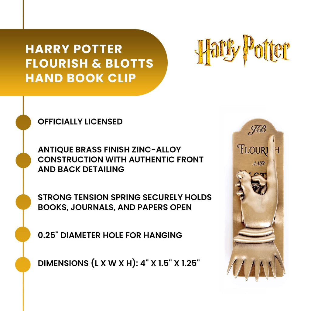 Harry Potter Flourish & Blotts Metal Hand Book Clip