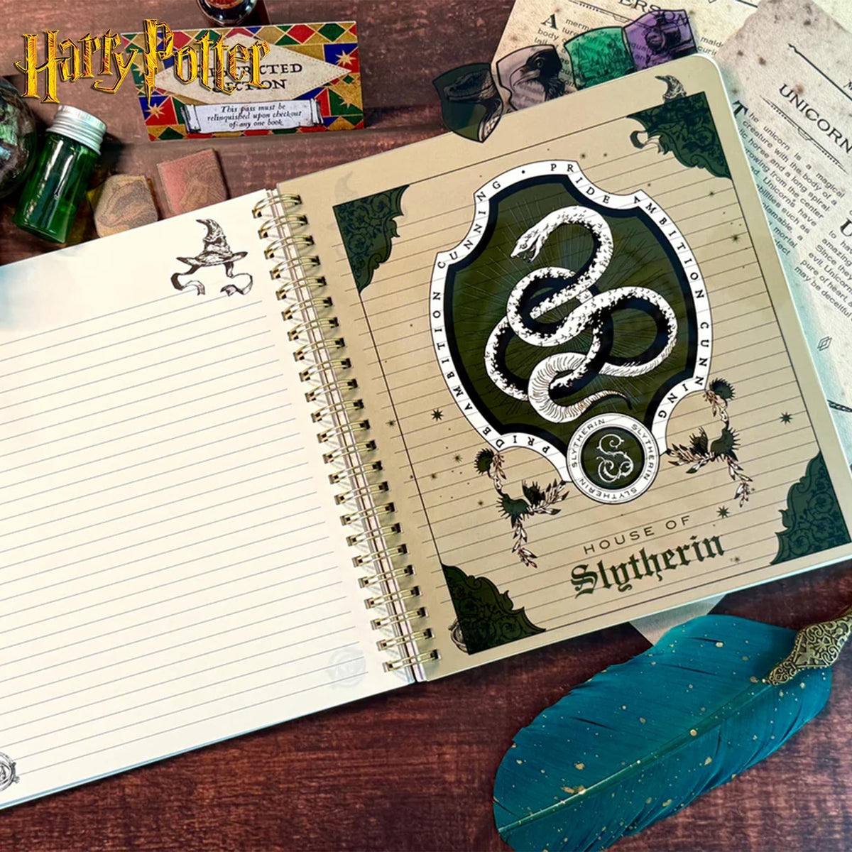 Harry Potter Sorting Hat 8 x 7 Inch 6-Tabbed Spiral Journal | 144 Pages