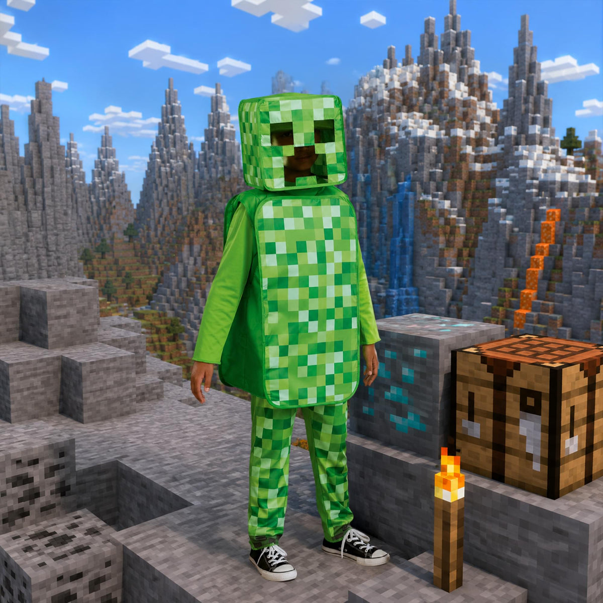 Minecraft Creeper Pop Out Child Costume