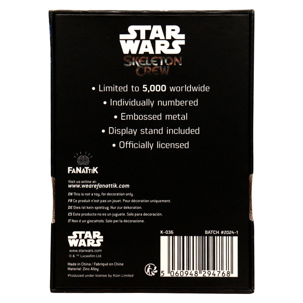 Star Wars: Skeleton Crew Limited Edition Embossed Double-Sided Metal Ingot