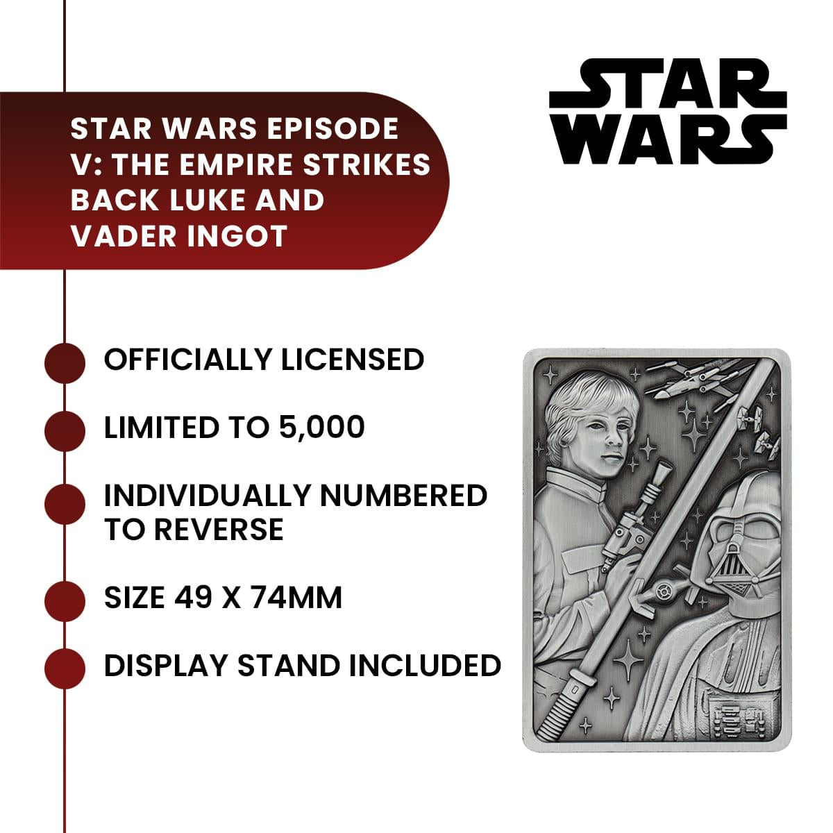 Star Wars: The Empire Strikes Back Luke and Vader Limited Edition Metal Ingot
