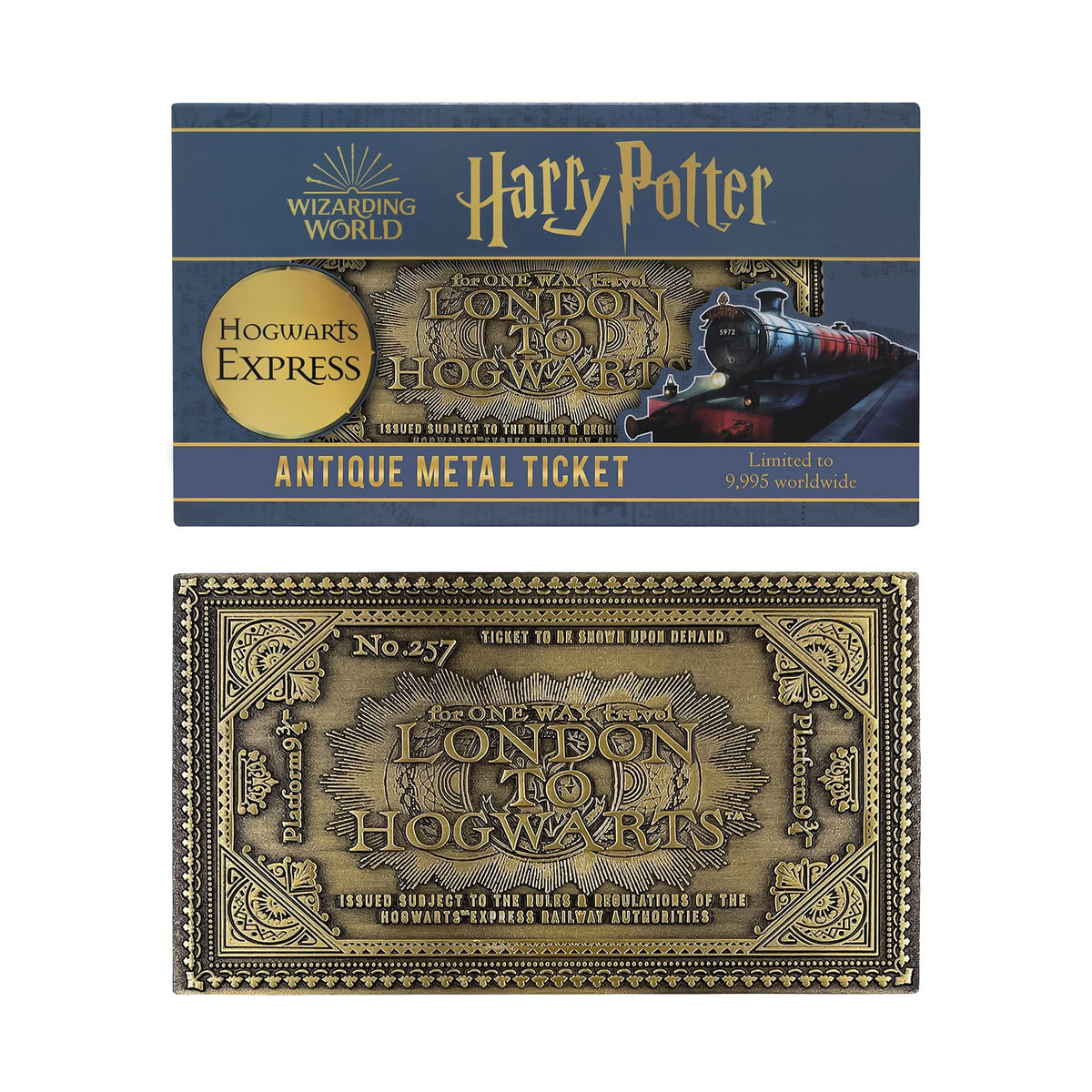 Harry Potter Hogwarts Express Train Ticket Limited Edition Metal Replica