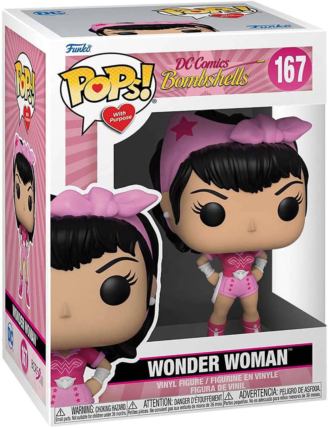 DC Comics Funko POP Vinyl Figure | Breast Cancer Awareness Bombshell Wonder Woman