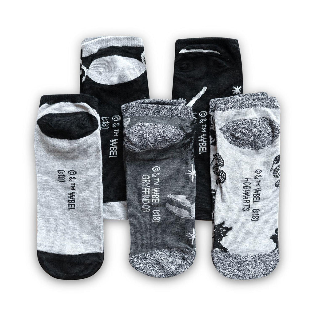 Harry Potter Black & Grey Adult Ankle Socks - 5-Pack