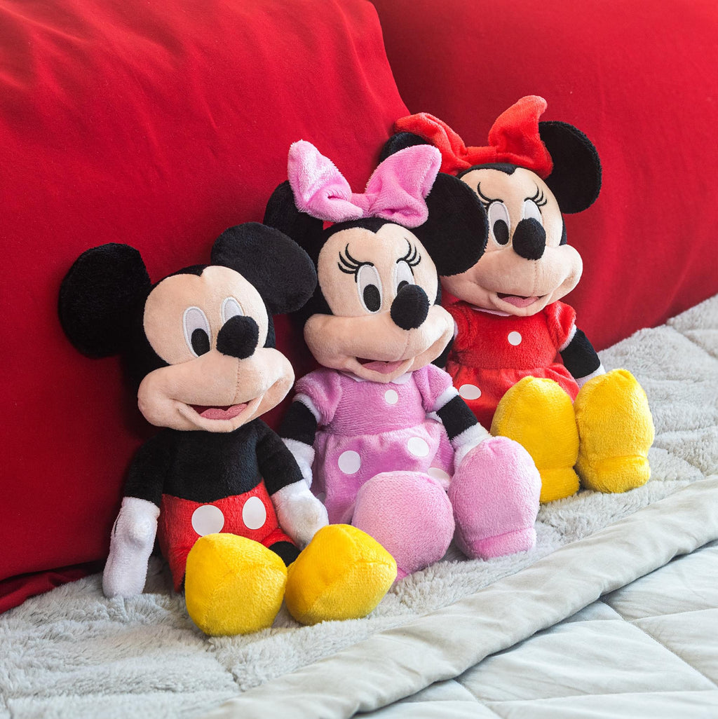 Disney Minnie Mouse 11 inch Child Plush Toy Stuffed Character Doll in Pink Dress