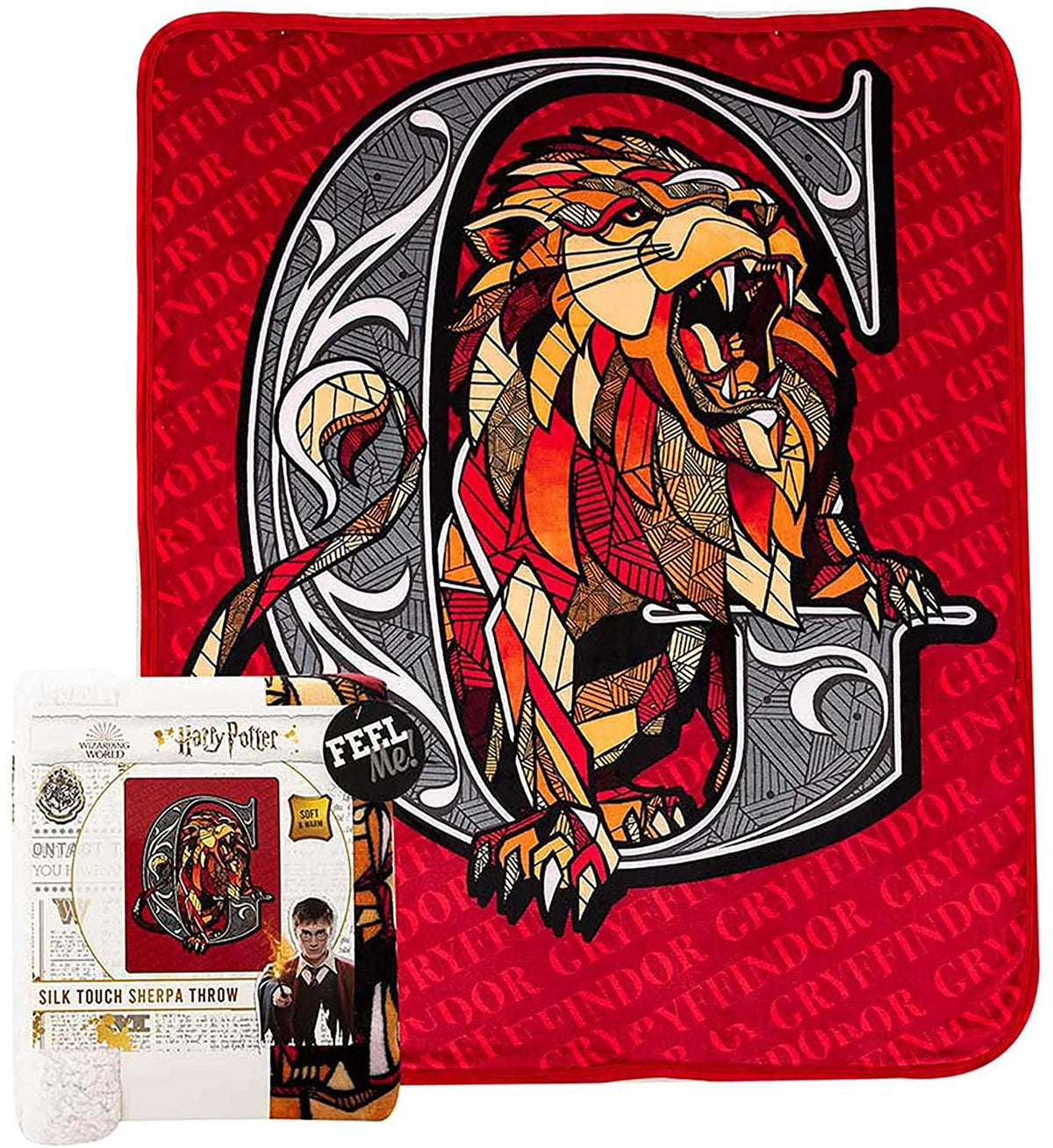 Harry Potter Roar For Gryffindor 40 x 50 Inch Silk Touch Sherpa Throw Blanket