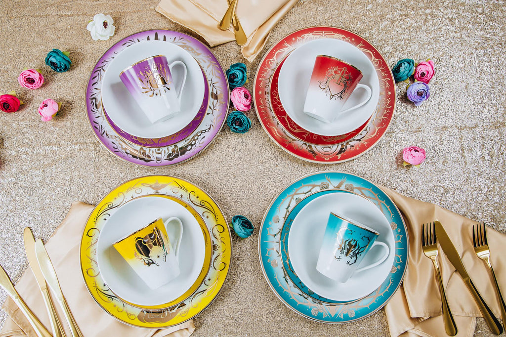 Disney Villains 16-Piece Dinnerware Set | Maleficent, Evil Queen, Jafar, Ursula