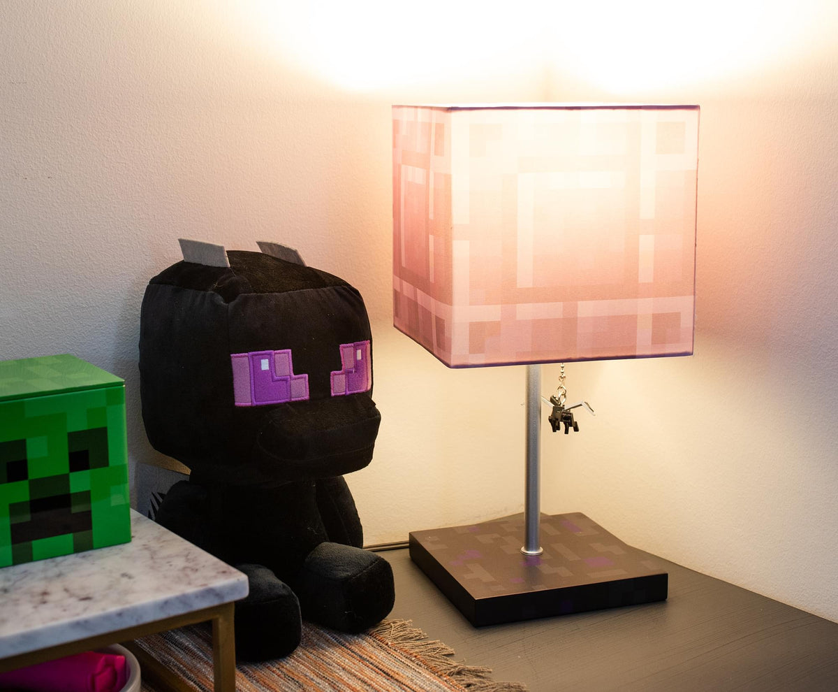Minecraft Nether Portal Desk Lamp with Ender Dragon Pull