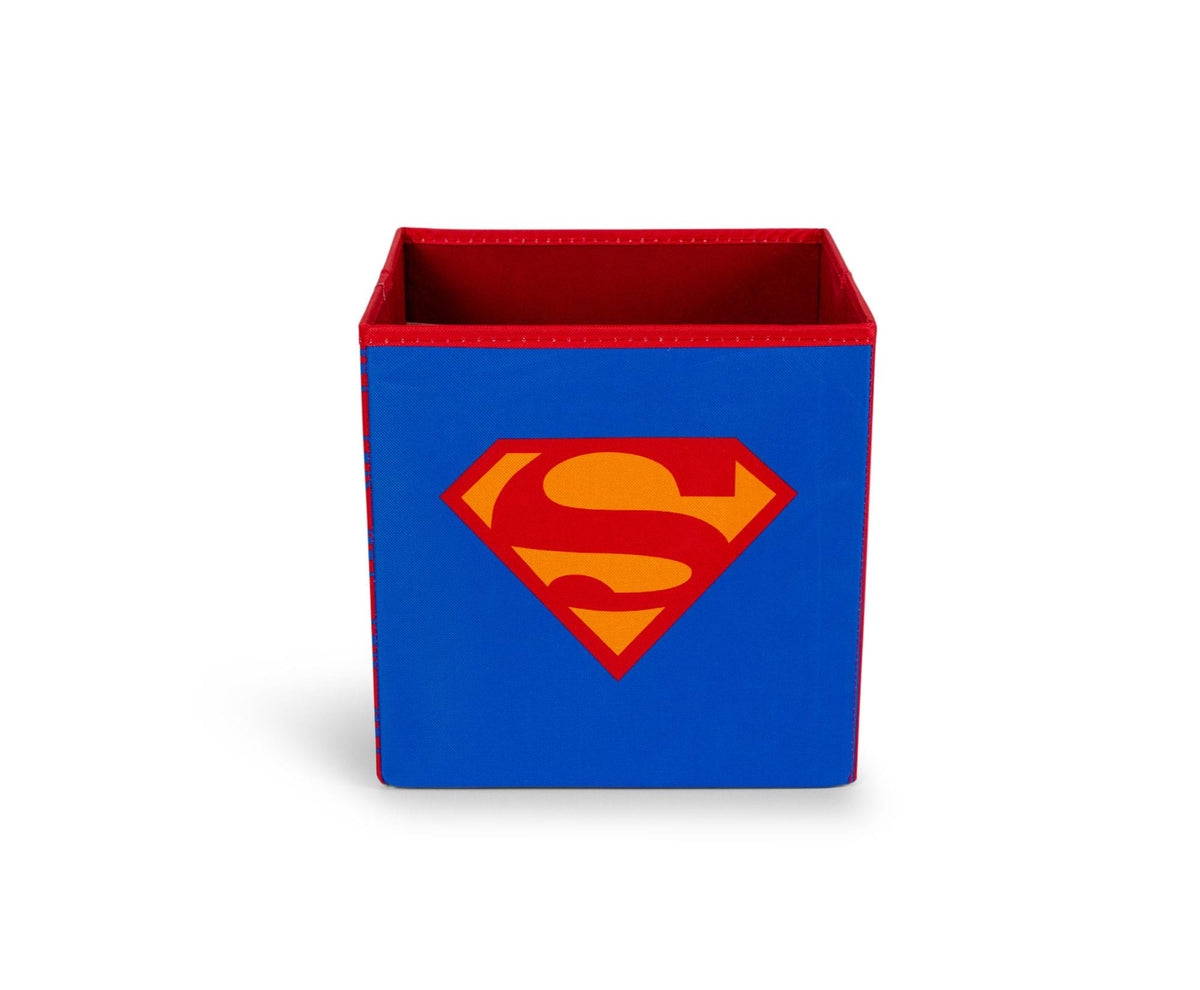 DC Comics Superman Logo Storage Bin Cube Organizer | 11 Inches