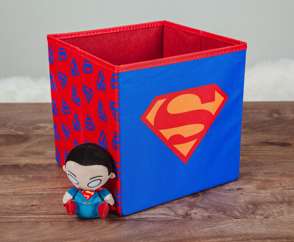 DC Comics Superman Logo Storage Bin Cube Organizer | 11 Inches