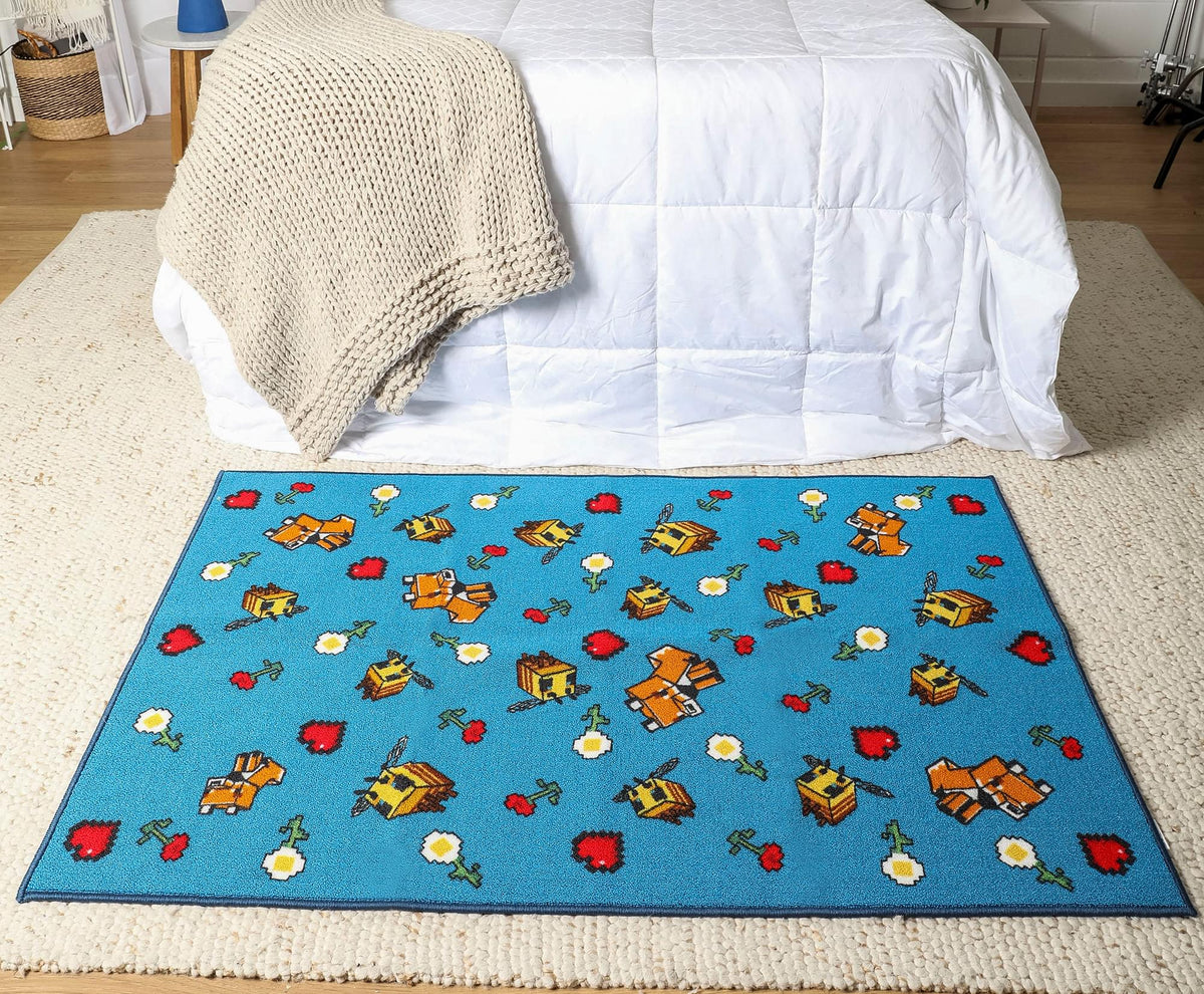Minecraft Peaceful Printed Area Rug | 60 x 39 Inches