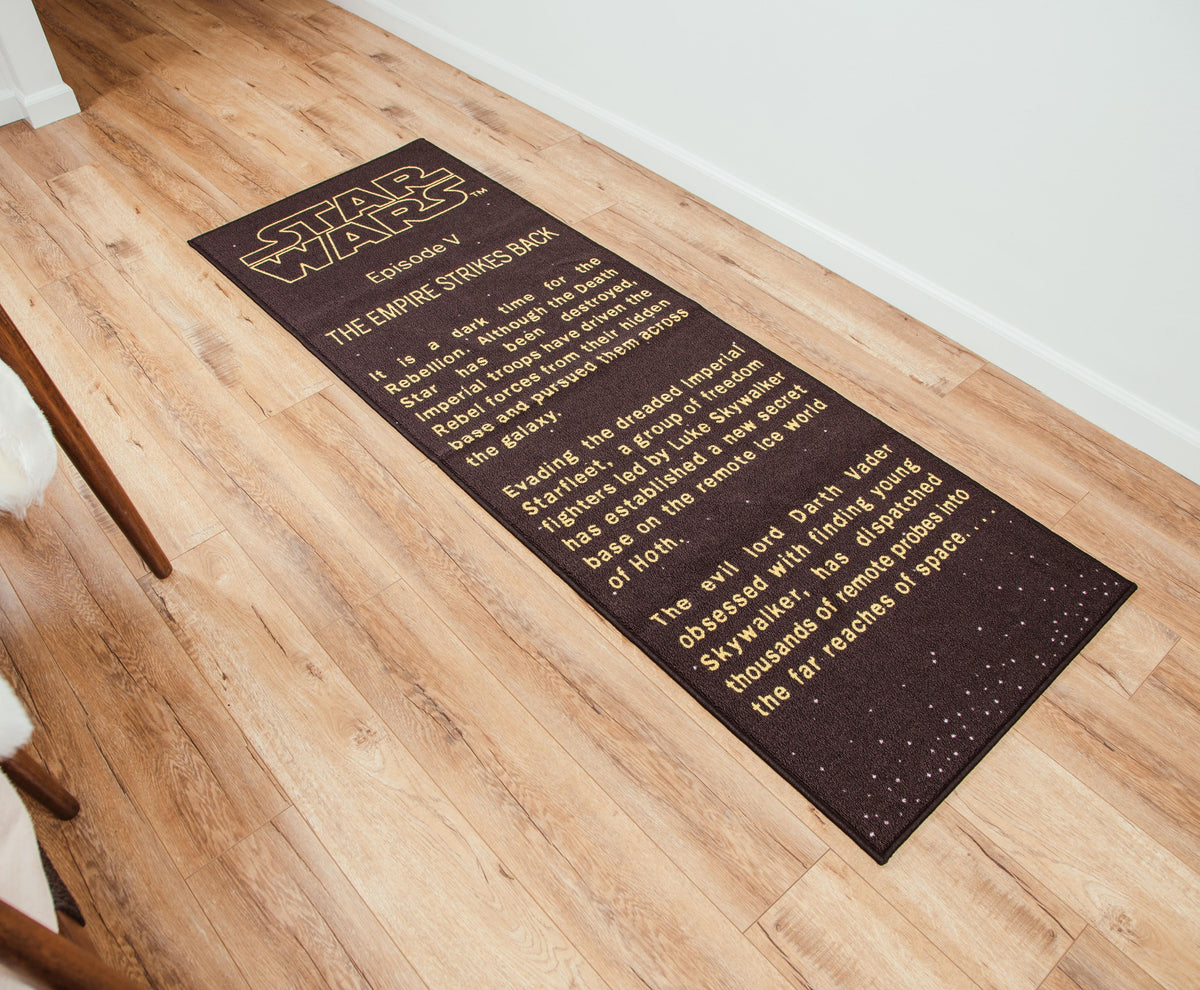 Star Wars: The Empire Strikes Back Title Crawl Printed Area Rug | 27 x 77 Inches