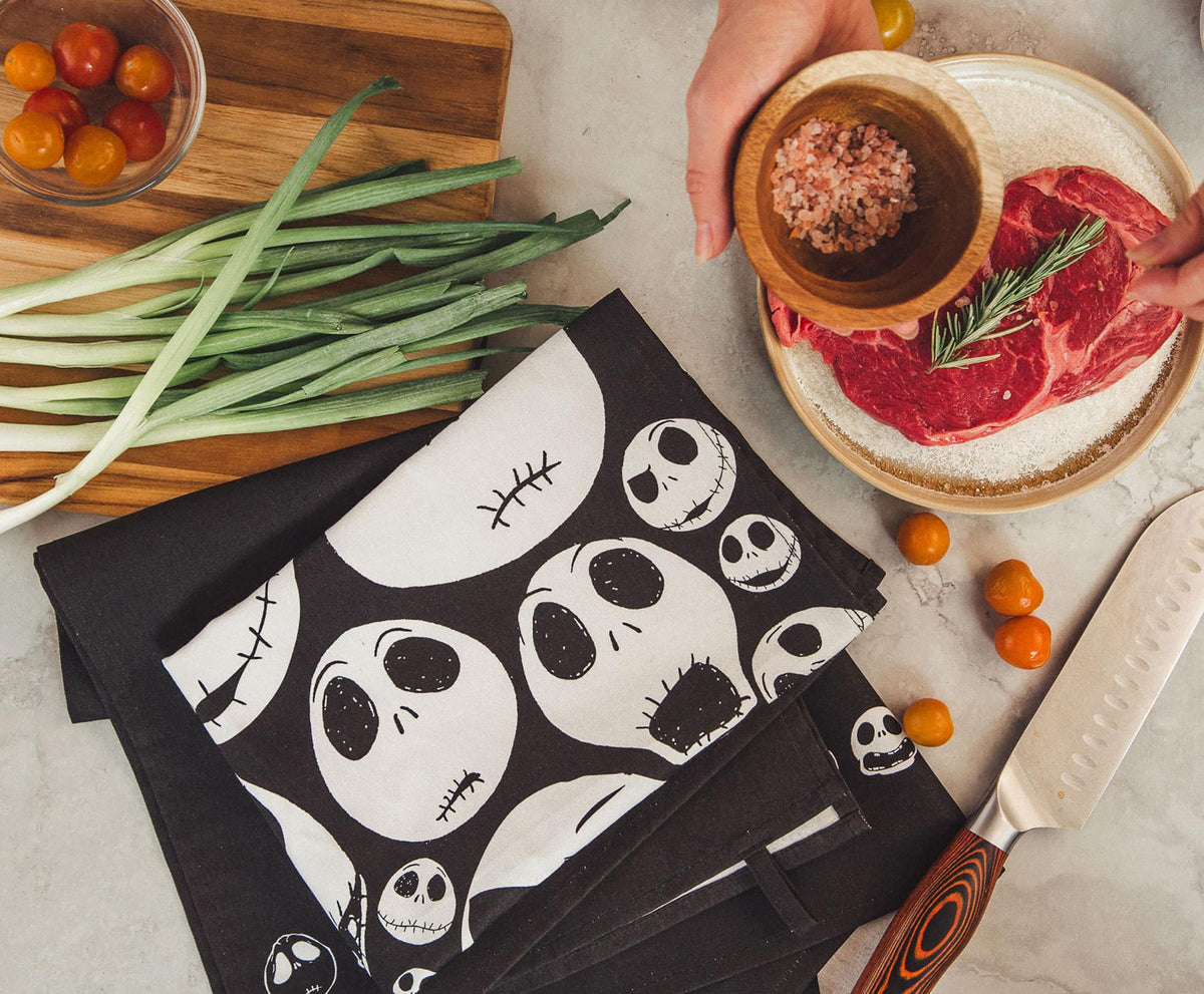 Disney The Nightmare Before Christmas Jack Skellington Faces Kitchen Towel Set
