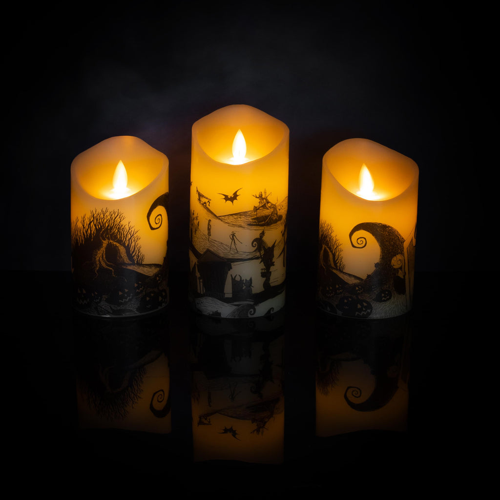 Disney Nightmare Before Christmas LED Flickering Flameless Candles | Set of 3