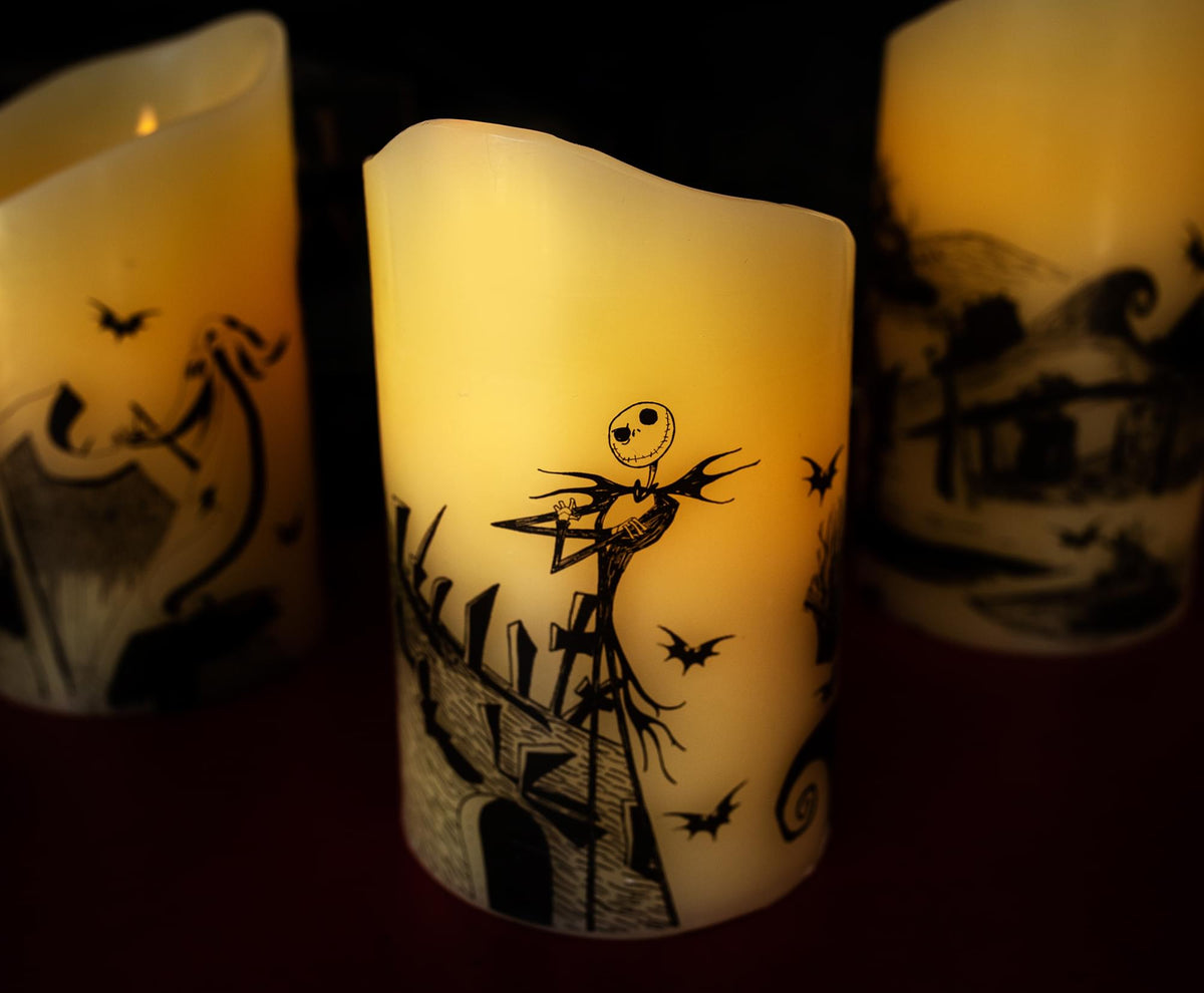 Disney Nightmare Before Christmas LED Flickering Flameless Candles | Set of 3