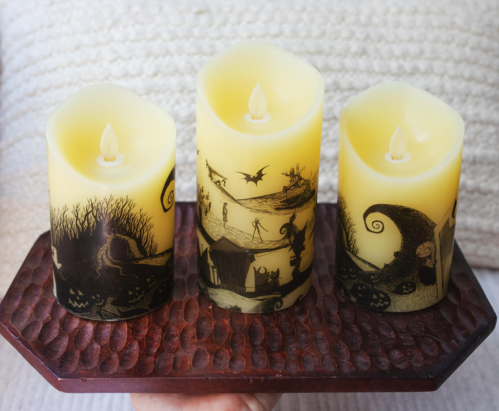 Disney Nightmare Before Christmas LED Flickering Flameless Candles | Set of 3