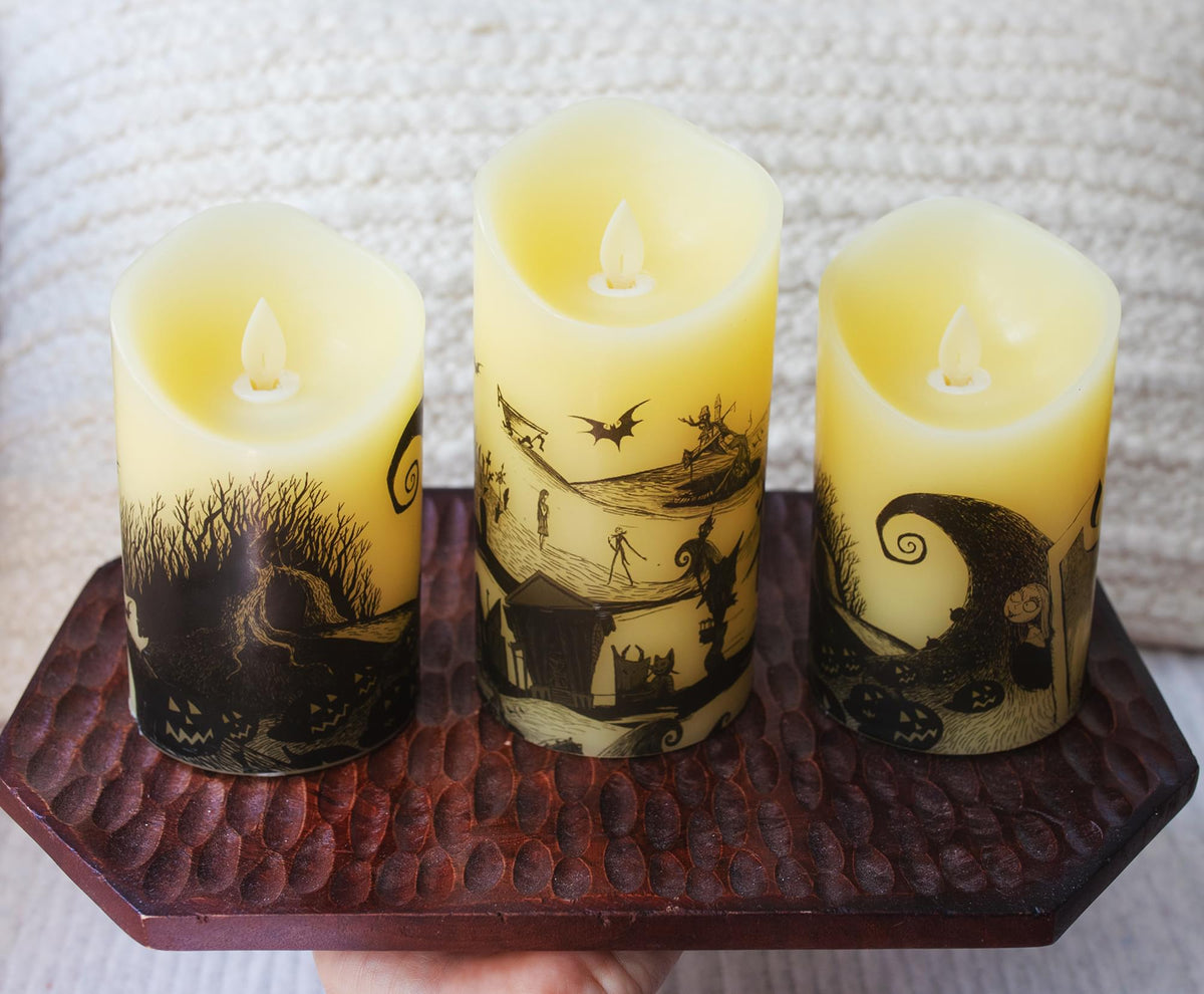 Disney Nightmare Before Christmas LED Flickering Flameless Candles | Set of 3