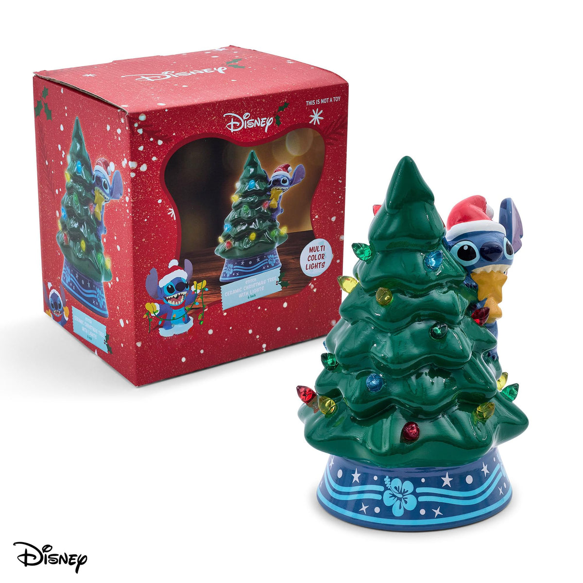 Disney Lilo & Stitch Light-Up Ceramic Christmas Tree | 6 Inches Tall