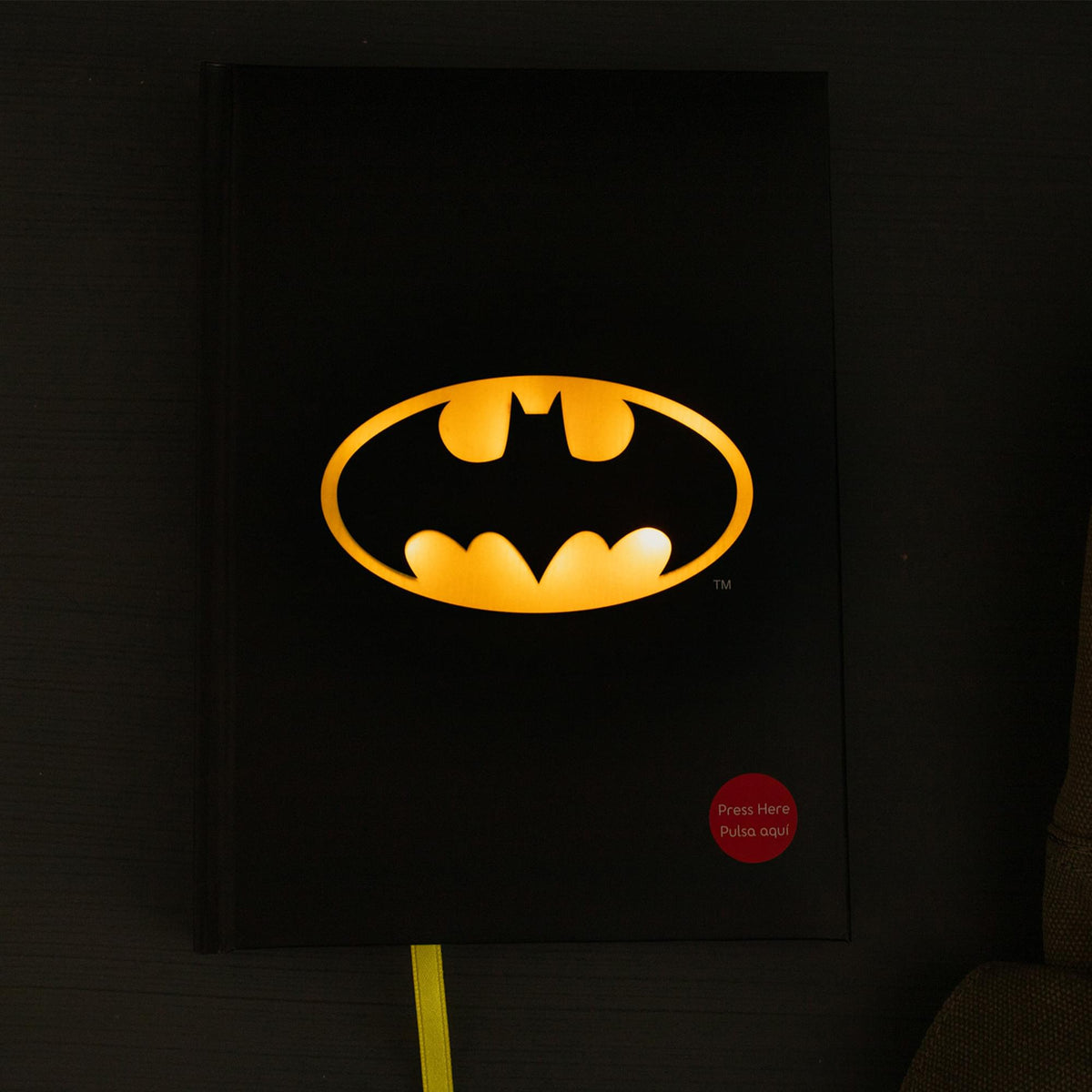 DC Comics Batman Logo Light-Up Hardcover Notebook | 5.5 x 8 Inches