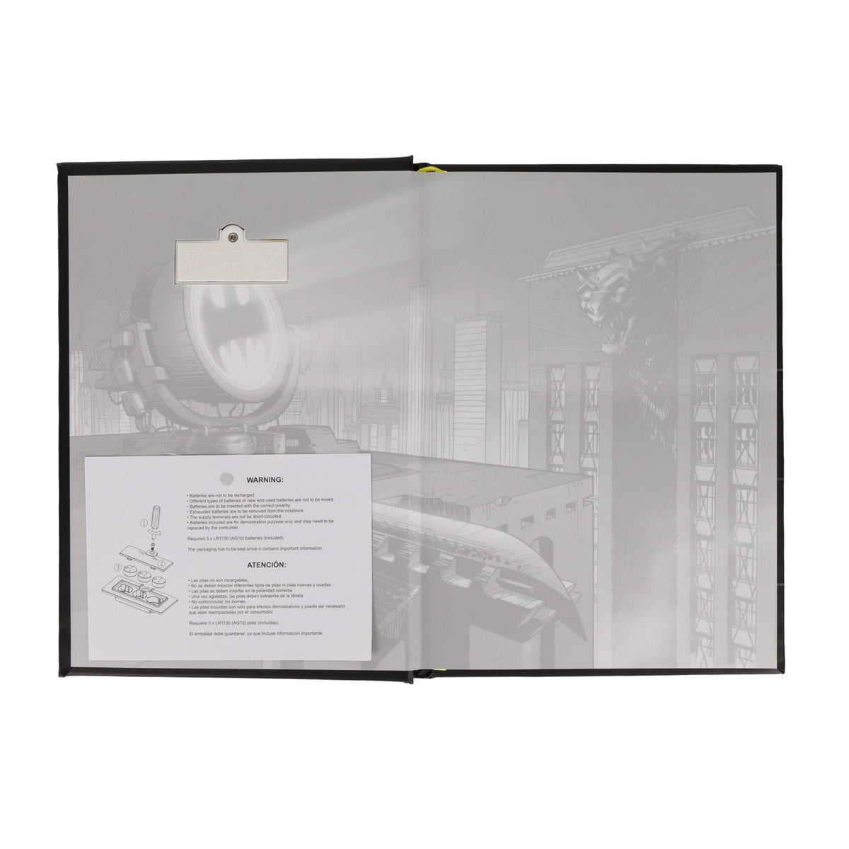 DC Comics Batman Logo Light-Up Hardcover Notebook | 5.5 x 8 Inches
