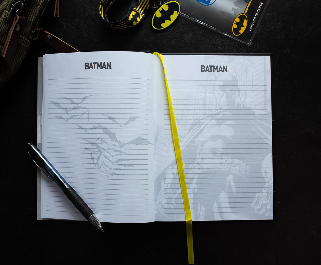 DC Comics Batman Logo Light-Up Hardcover Notebook | 5.5 x 8 Inches