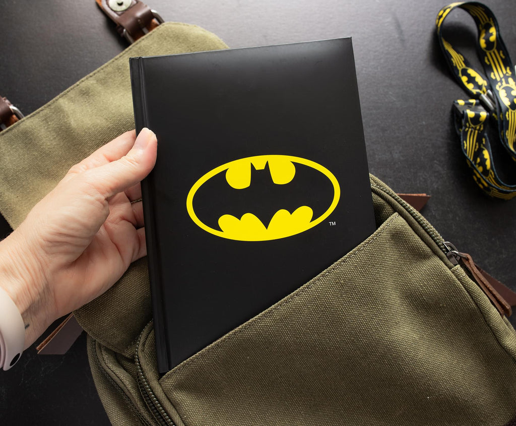 DC Comics Batman Logo Light-Up Hardcover Notebook | 5.5 x 8 Inches
