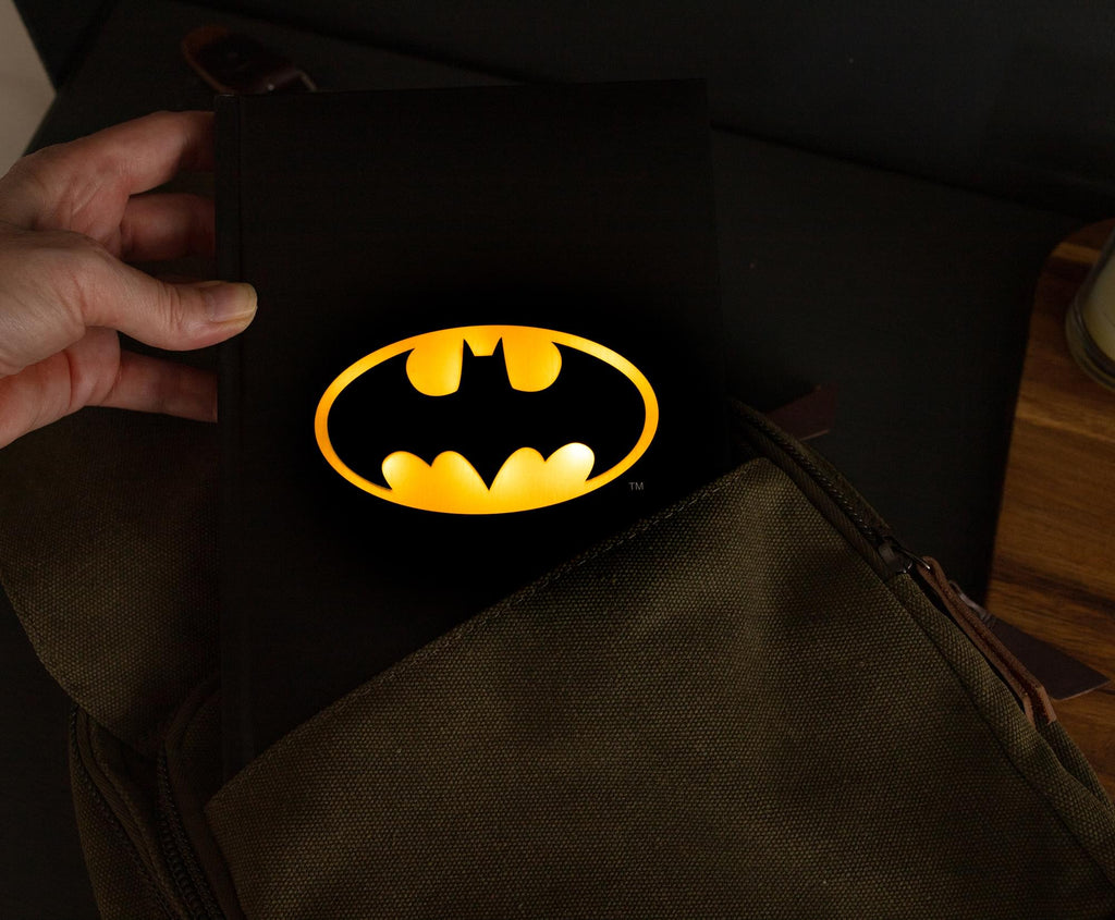 DC Comics Batman Logo Light-Up Hardcover Notebook | 5.5 x 8 Inches