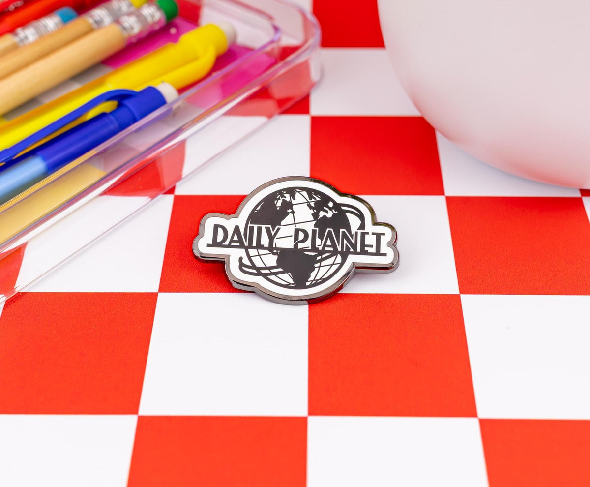 DC Studios Superman Daily Planet Black-and-White Logo Enamel Pin