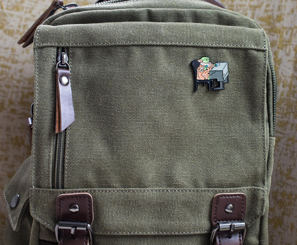 Star Wars: The Mandalorian Grogu Desk With Cookie Enamel Pin | Toynk Exclusive