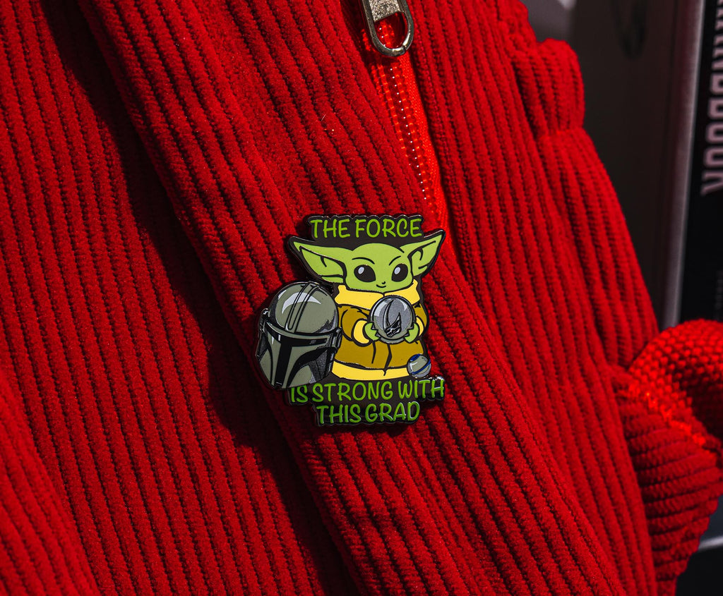 Star Wars: The Mandalorian Grogu "The Force Is Strong With This Grad" Enamel Pin