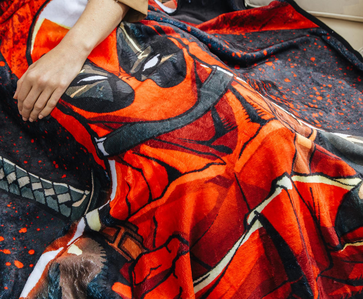 Marvel Deadpool Arms Crossed Fleece Throw Blanket | 45 x 60 Inches