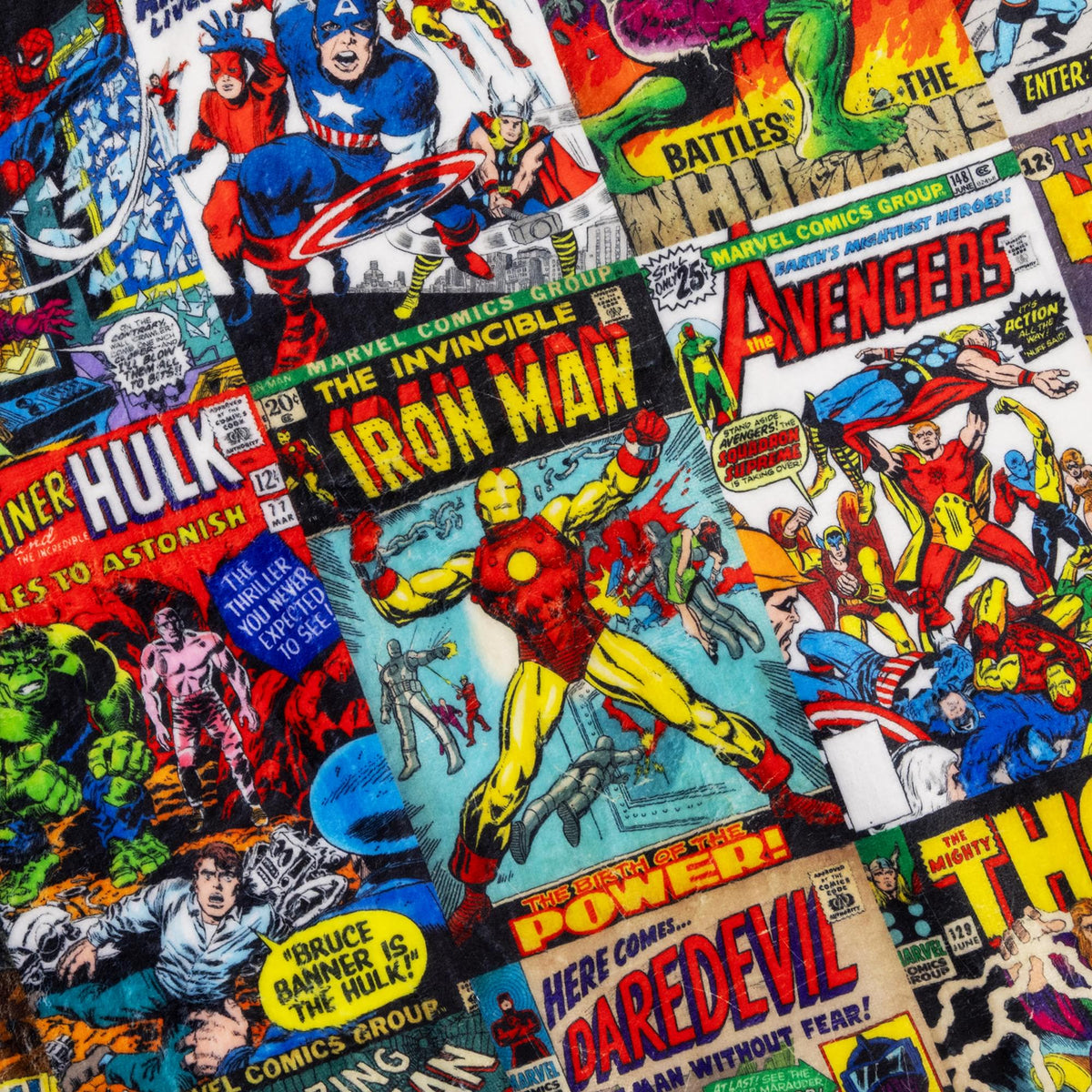Marvel Comics Covers Fleece Throw Blanket | 45 x 60 Inches