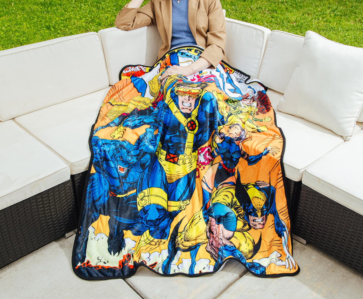 Marvel Comics X-Men Comic Book Cover Fleece Throw Blanket | 45 x 60 Inches