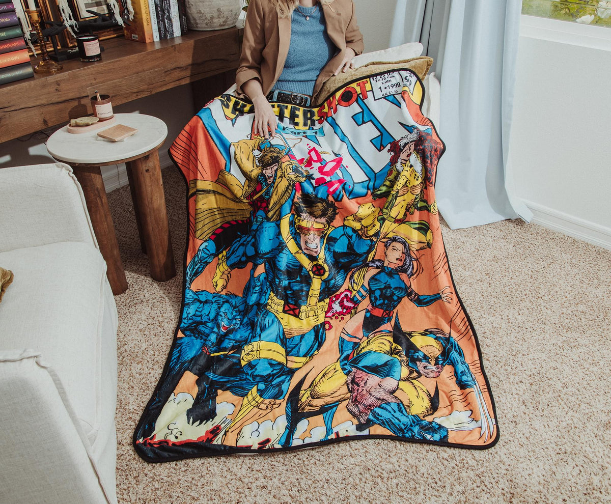 Marvel Comics X-Men Comic Book Cover Fleece Throw Blanket | 45 x 60 Inches