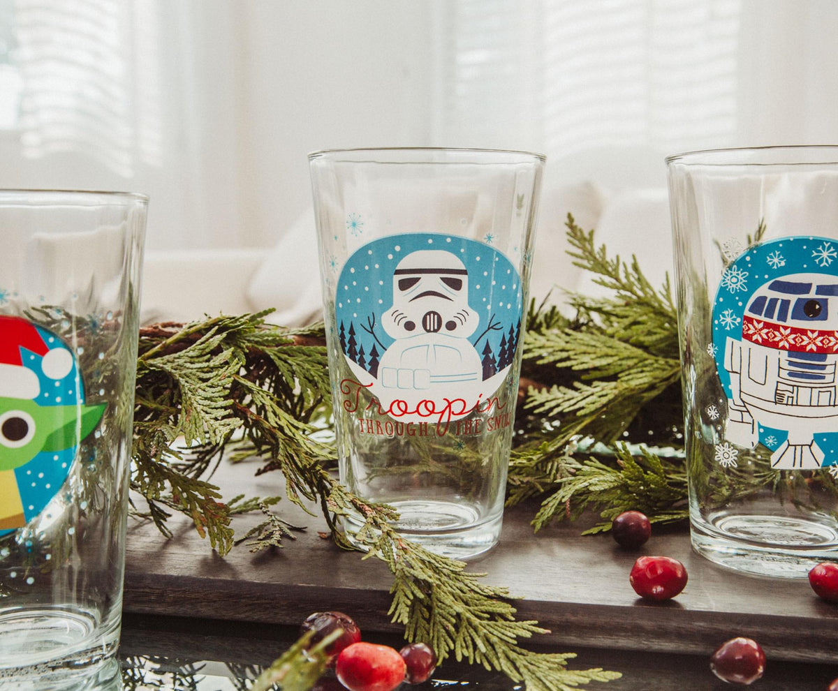 Star Wars Holiday Fun 16-Ounce Pint Glasses | Set of 4