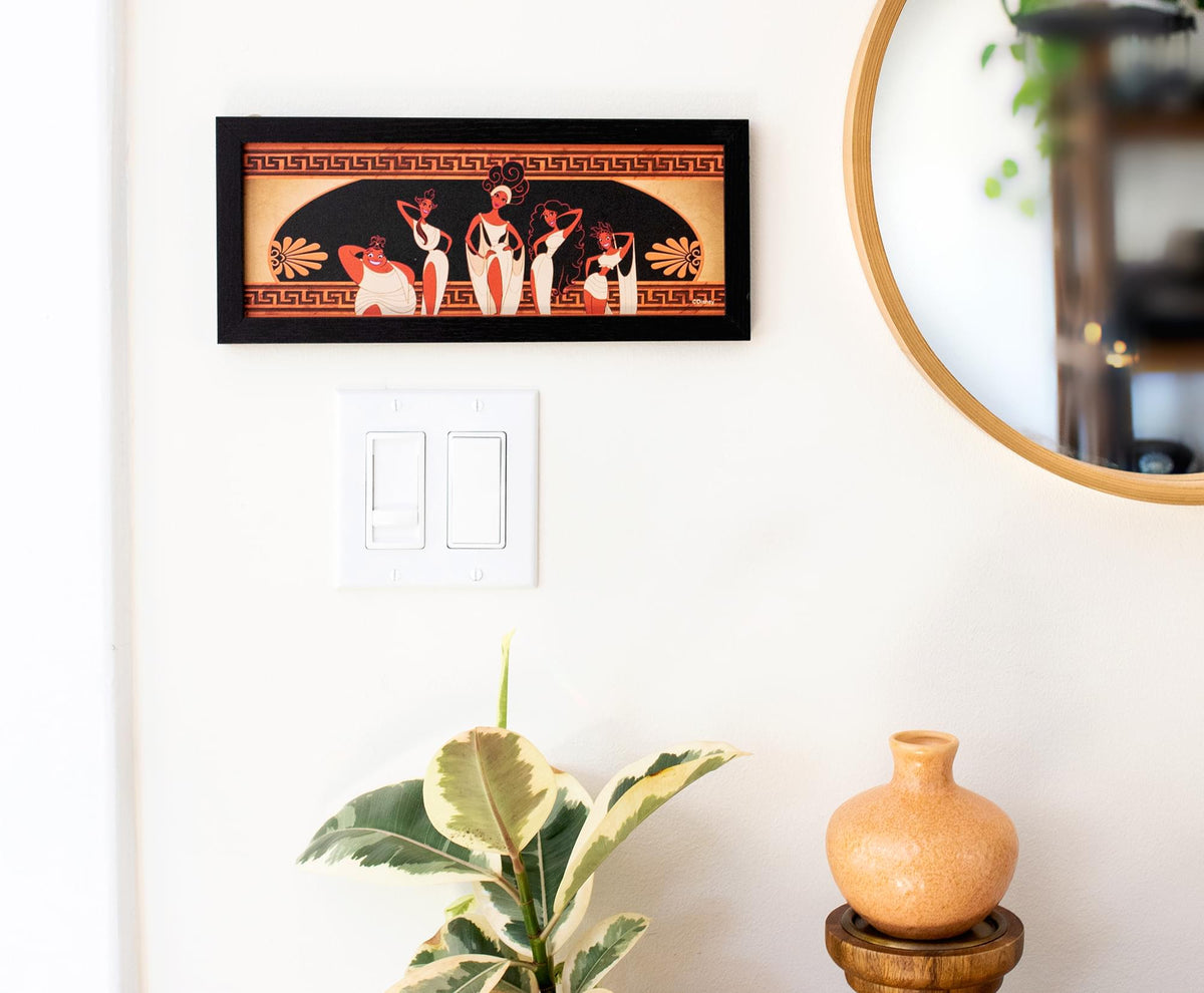 Disney Hercules "Muses Pose" Hanging Sign Gel Coat Framed Wall Art