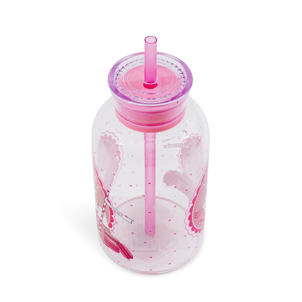 Disney The Aristocats Marie "J'adore Le Lait" Glass Milk Bottle With Straw