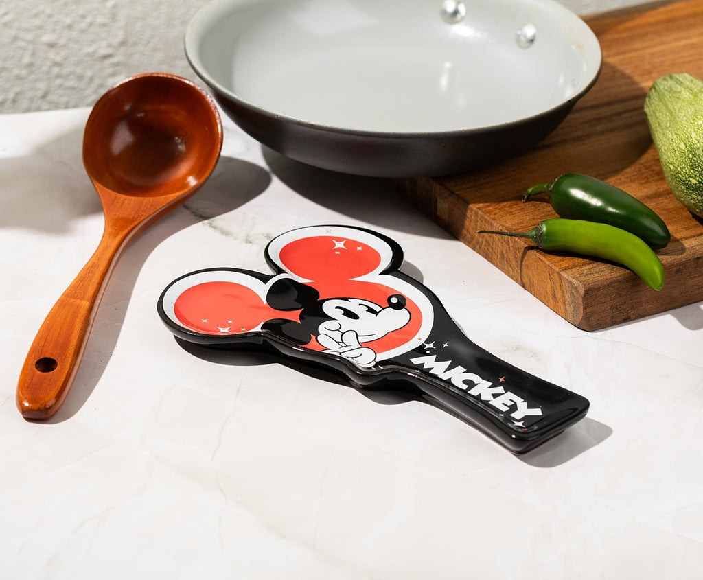 Disney Mickey Mouse Happy Face Sculpted Ceramic Spoon Rest