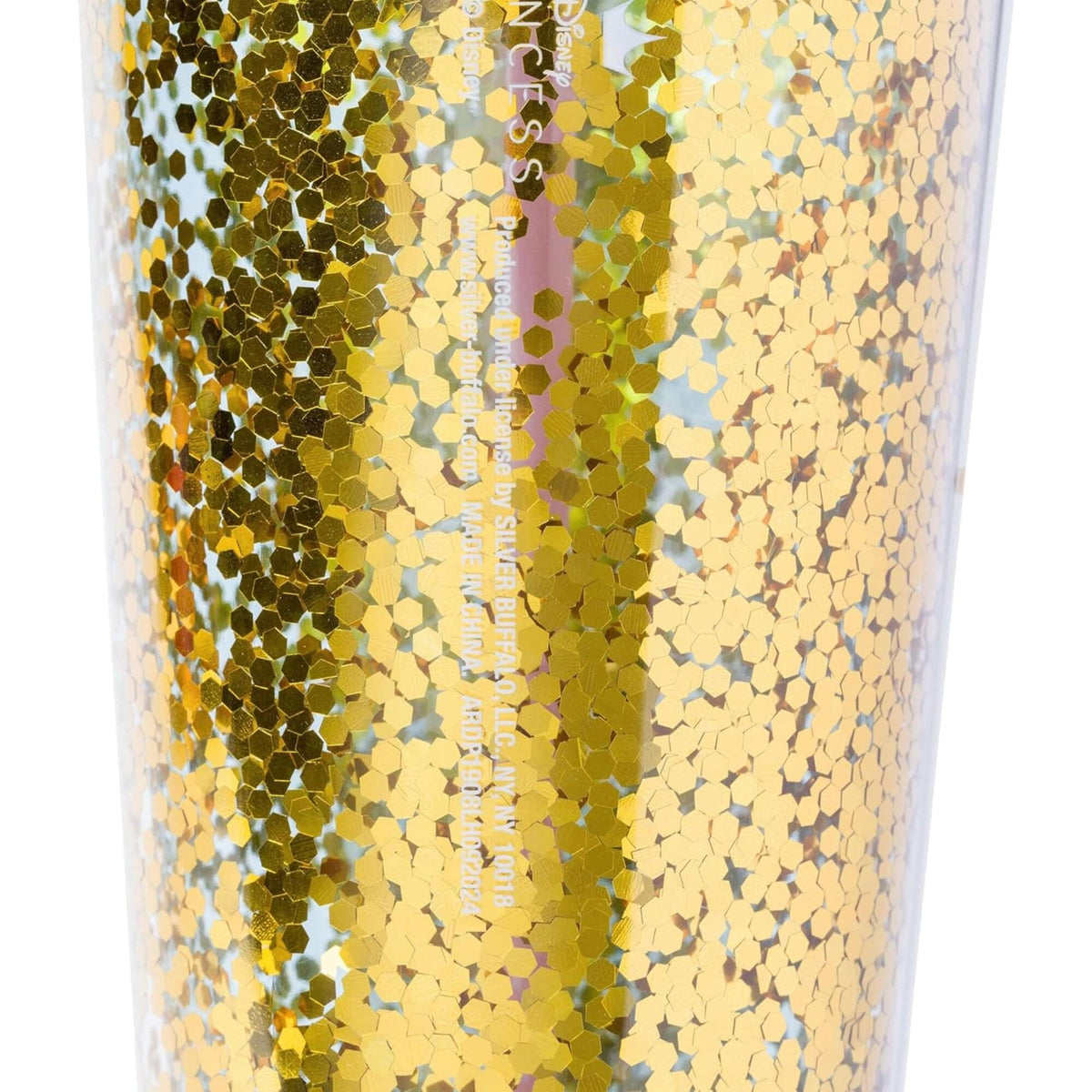 Disney Cinderella Mirror 32-Ounce Glitter Carnival Cup With Lid and Straw
