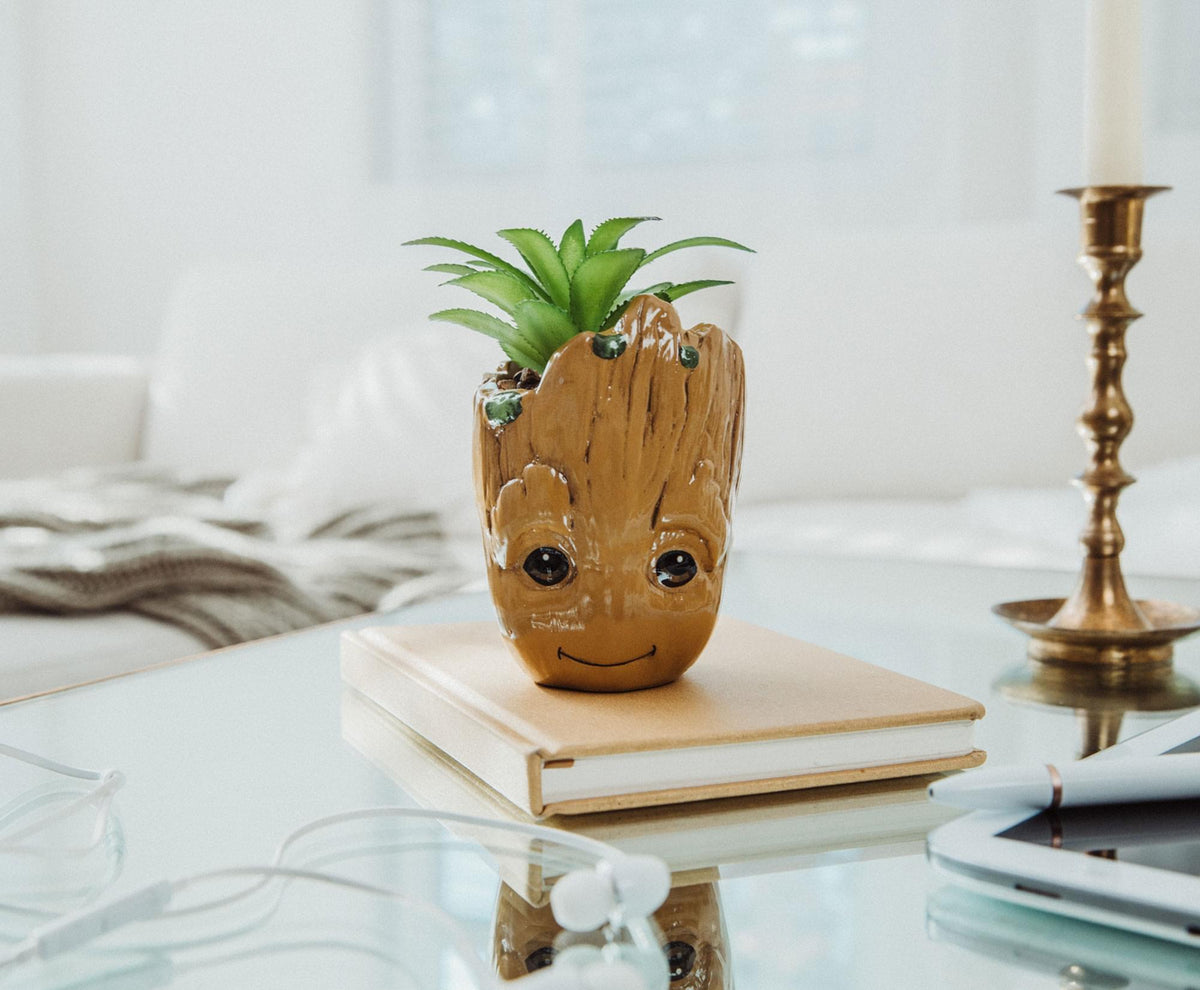 Marvel Studios I Am Groot 3-Inch Ceramic Mini Planter With Artificial Succulent