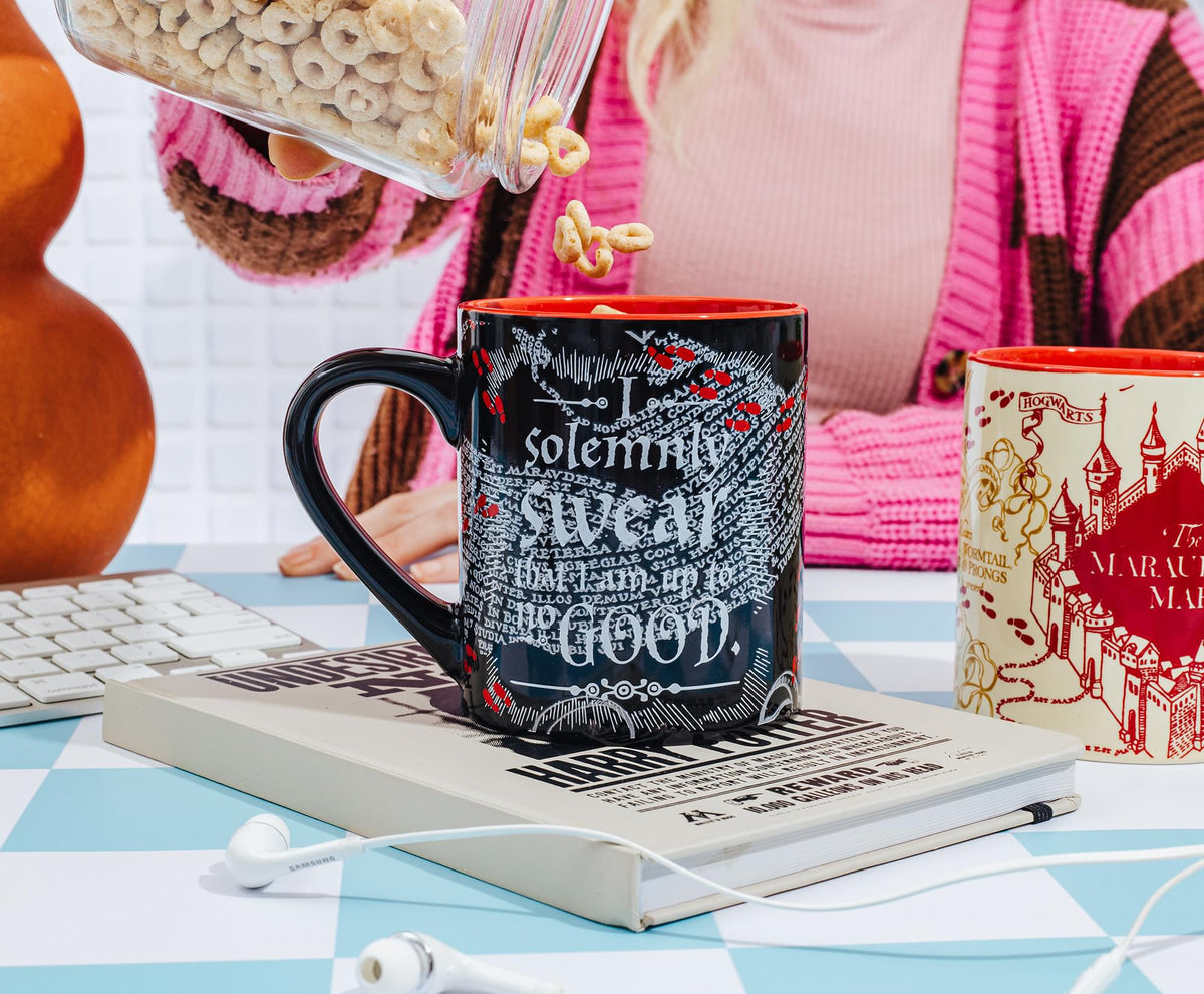 Harry Potter Marauder's Map Quotes Ceramic Mug Set | Each Holds 14 Ounces