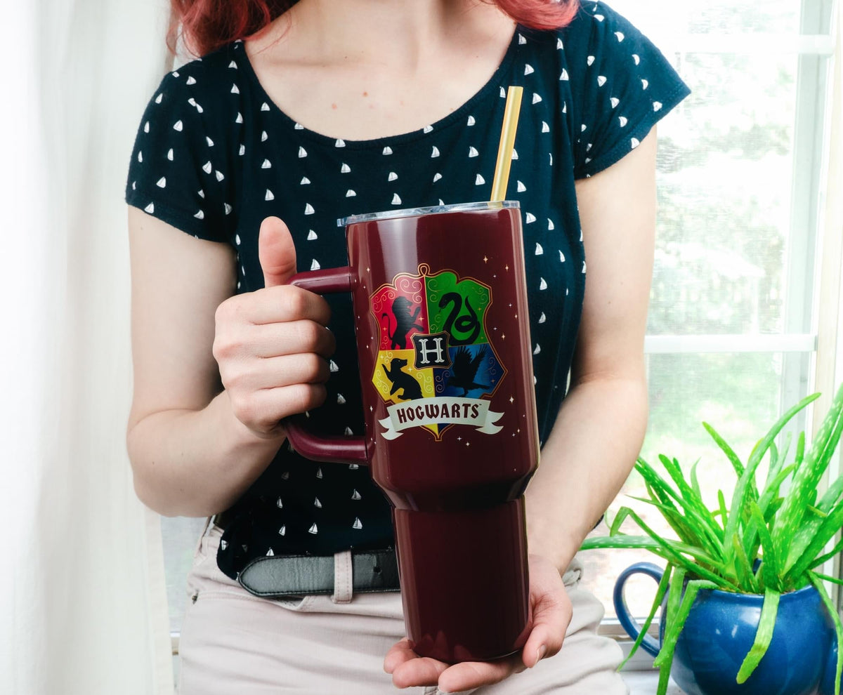 Harry Potter Hogwarts 40-Ounce Stainless Steel Tumbler With Handle