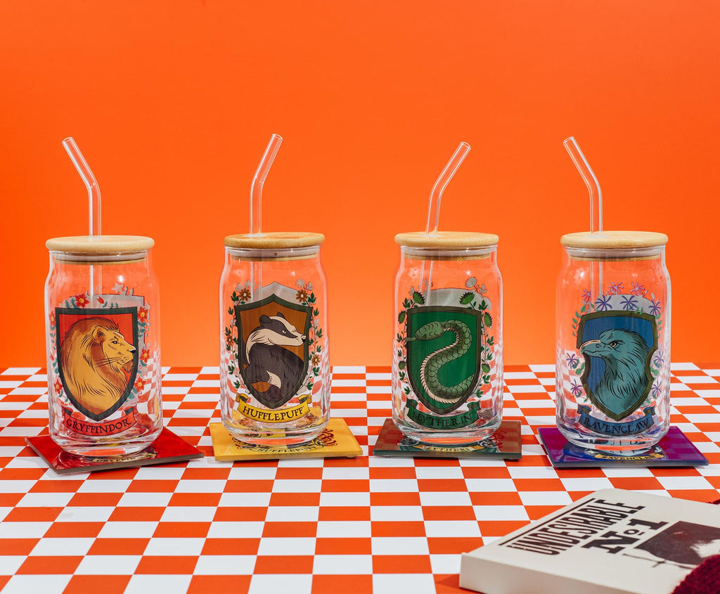 Harry Potter Ravenclaw House Mascot Glass Tumbler With Bamboo Lid and Straw