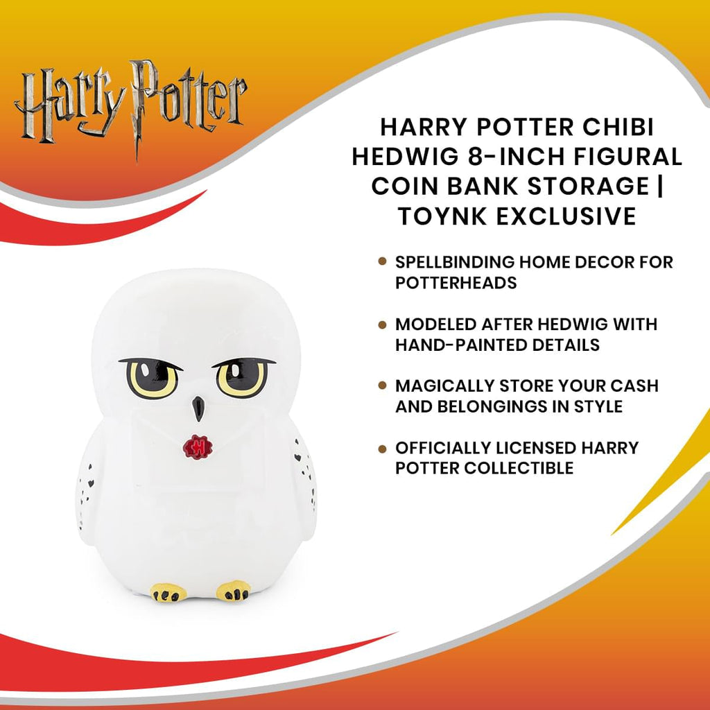 Harry Potter Chibi Hedwig 8-Inch Figural Coin Bank Storage | Toynk Exclusive