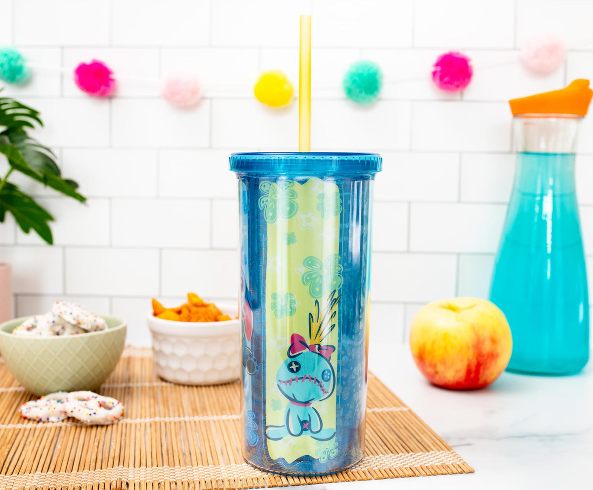 Disney Lilo & Stitch Scrump 20-Ounce Plastic Carnival Cup With Lid and Straw