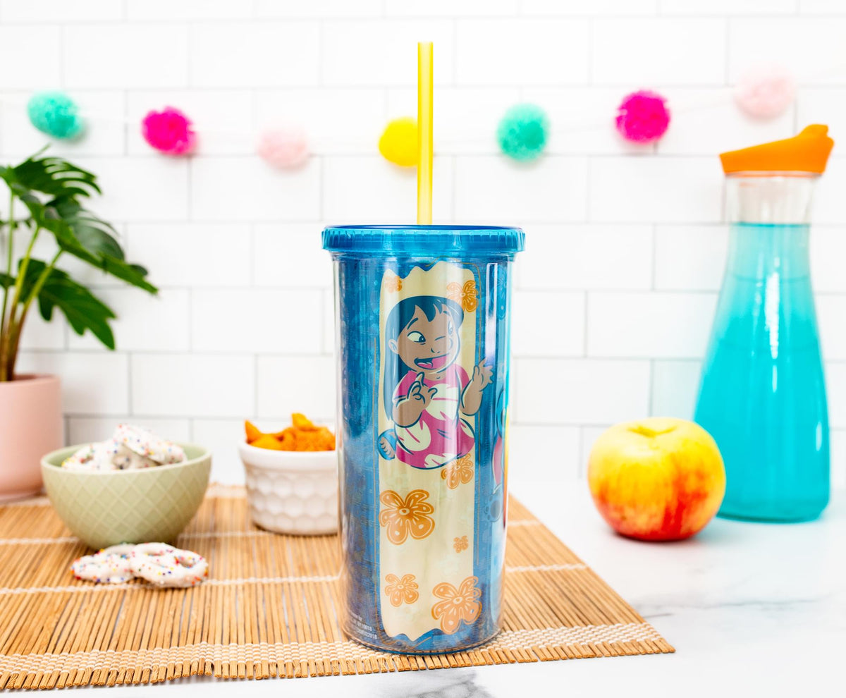 Disney Lilo & Stitch Scrump 20-Ounce Plastic Carnival Cup With Lid and Straw
